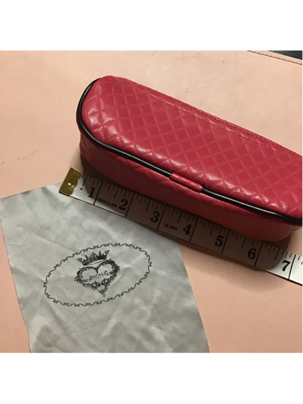 Red Quilted Cosmetic Bag & Cleaning Cloth